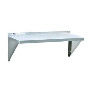 098-NS753 Solid Wall Mounted Shelf, 24"W x 15"D, Aluminum