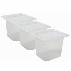 094-MP16RD 1/6 Size ModPan Food Pan w/ Lid - Stackable, Polypropylene, Clear