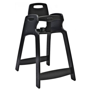 107-KB83302KD 29 1/2" Stackable Plastic High Chair w/ Waist Strap, Black