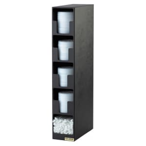 094-L2204 Dimension Lid Tower, 4 Lid, 1 Straw, Black Poly