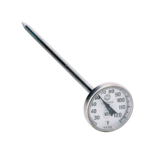 113-T125 1" Dial Type Pocket Thermometer w/ 5" Stem, 25 To 125 Degrees F