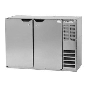 Beverage-Air BB48HC-1-S 48&quot; Bar Refrigerator - 2 Swinging Solid Doors, Stainless, 115v