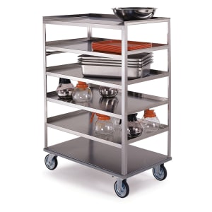 121-448 Queen Mary Cart - 6 Levels, 500 lb. Capacity, Stainless, Raised Edges