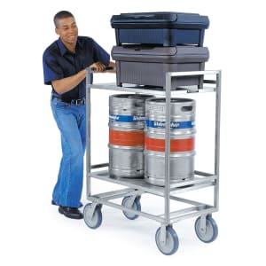 121-8840 2 Level Stainless Utility Cart w/ 1500 lb Capacity, Flat Ledges