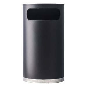 125-9HRBK 9 gal Indoor Decorative Trash Can - Metal, Black