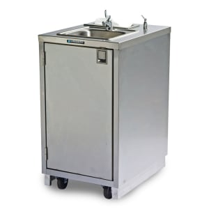 121-9620 43 1/4"H Portable Sink w/ 5"D Bowl, Soap Dispenser
