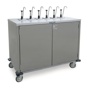 121-70271 Pump Style Condiment Dispenser Cart w/ (12) Pumps, (12) Compartments, Stainless