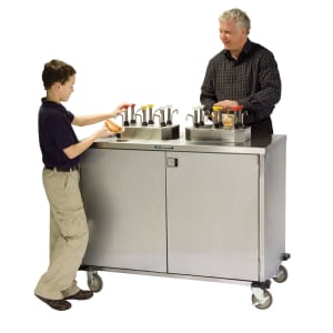 121-70270 Pump Style Condiment Dispenser Cart w/ (12) Pumps, (12) Compartments, Stainless