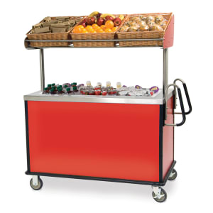 121-668 Food Cart for Breakfast w/ Overshelf, 54 3/4"L x 28 1/2"W x 67"H, Stainles...