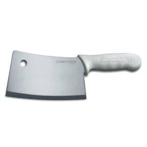 135-08253 SANI-SAFE® 7" Cleaver w/ White Polypropylene Handle, High Carbon Steel