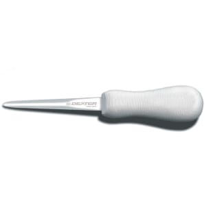 135-10463 SANI-SAFE® 4" Oyster Knife w/ Polypropylene White Handle, Carbon Steel