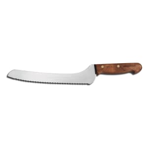 135-13390 Dexter-Russell 9" Offset Scalloped Edge Slicer, Rosewood Handle
