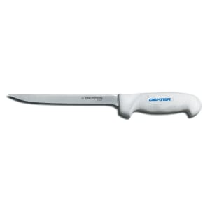 135-24103 7" Fillet Knife w/ Soft White Rubber Handle, Carbon Steel