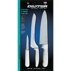 135-20503 SANI-SAFE® 3 Piece Cutlery Set w/ Polypropylene White Handle