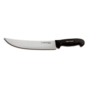 135-24073B 10" Cimeter Steak Knife w/ Soft Black Rubber Handle, Carbon Steel