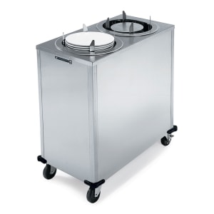 121-991 35 1/8" Mobile Dish Dispenser for Oval Platters w/ (2) Columns, Stainless