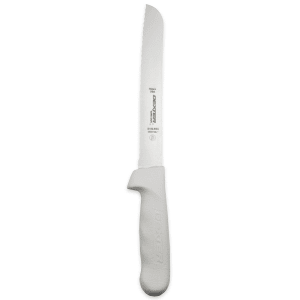 135-13313 SANI-SAFE® 8" Bread Knife w/ Polypropylene White Handle, Carbon Steel