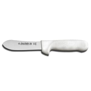 135-10193 SANI-SAFE® 4 1/2" Sliming Knife w/ Polypropylene White Handle, Carbon Steel