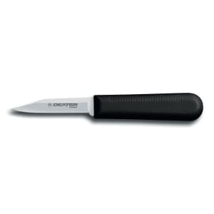 135-24323B 3 1/4" Paring Knife w/ Soft Black Rubber Handle, Carbon Steel