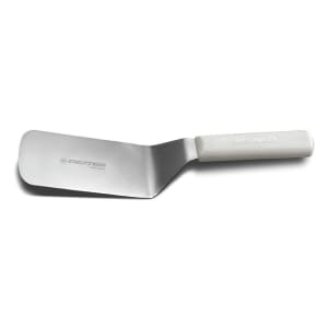 135-16383 SANI-SAFE® 6"x3" Hamburger Turner w/ Polypropylene White Handle, Stainless Steel