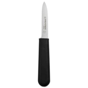 135-24333B 3 1/4" Paring Knife w/ Soft Black Rubber Handle, Carbon Steel