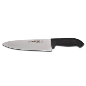 135-24153B 8" Chef's Knife w/ Soft Black Rubber Handle, Carbon Steel