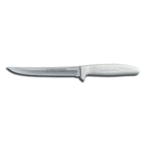 135-13303 SANI-SAFE® 6" Utility Slicer w/ Polypropylene White Handle, Carbon Steel