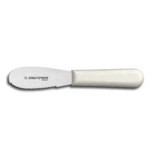 135-24403 3 1/4" Sandwich Spreader w/ Soft White Rubber Handle, Carbon Steel