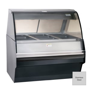139-TY2SYS48SS 48" Halo Heat® Full Service Hot Food Display - Curved Glass, 120/208-240v/1ph...