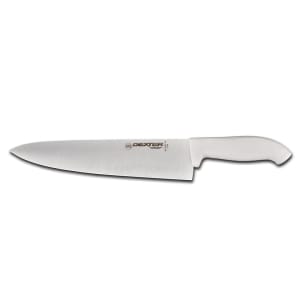 135-24163 10" Chef's Knife w/ Soft White Rubber Handle, Carbon Steel