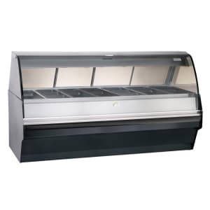 139-TY2SYS96BLK 96" Halo Heat® Full Service Hot Food Display - Curved Glass, 120/208-240v/1p...