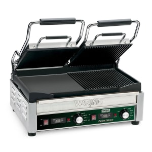 141-WDG300T Double Commercial Panini Press w/ Cast Iron Grooved & Smooth Plates, 240v/1ph