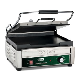141-WFG250 Single Commercial Panini Press w/ Cast Iron Smooth Plates, 120v