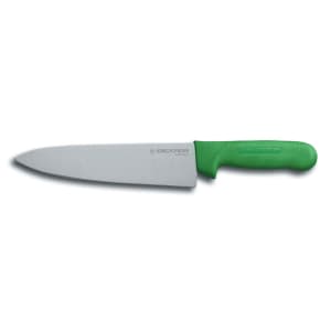 135-12443G SANI-SAFE® 8" Chef's Knife w/ Polypropylene Green Handle, Carbon Steel