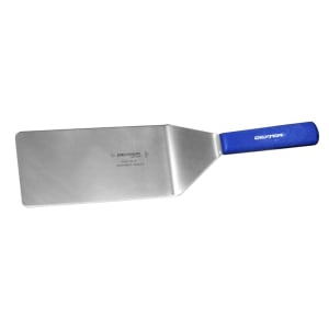 135-19733H SANI-SAFE® 8"x4" Steak Turner w/ Polypropylene Blue Handle, Stainless Steel
