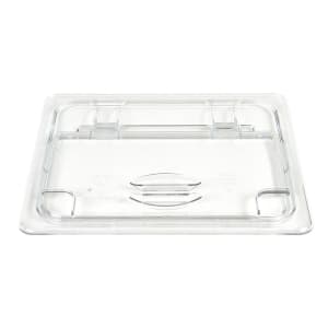 144-20CWLN135 FlipLid Food Pan Cover - Half Size, Notched, Hinged, Clear