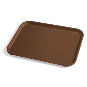 144-1014FF167 Plastic Fast Food Tray - 13 1/2"L x 10 2/5"W, Brown