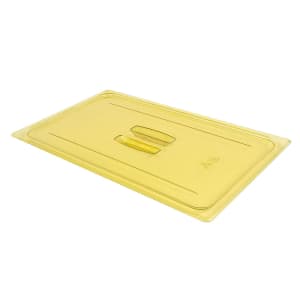 144-10HPCH150 H-Pan Hot Food Cover - Full-Size, Flat, Handle, Amber