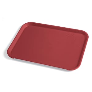 144-1014FF416 Plastic Fast Food Tray - 13 1/2"L x 10 2/5"W, Cranberry