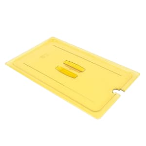 144-10HPCHN150 H-Pan Hot Food Cover - Full-Size, Notched, Handle, Amber