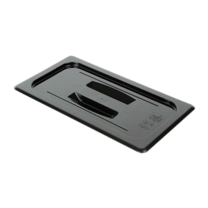 144-30CWCH110 Camwear Food Pan Cover - 1/3 Size, Flat with Handle, Black