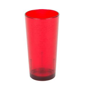 144-D16156 16 oz Ruby Red Crackled Plastic Tumbler