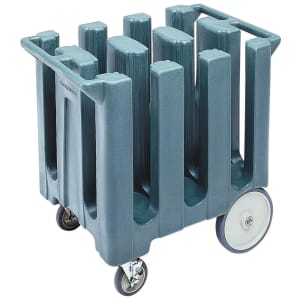 144-DC700401 23 1/2" Mobile Dish Caddy w/ (6) Columns - Plastic, Slate Blue