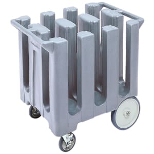 144-DC700191 23 1/2" Mobile Dish Caddy w/ (6) Columns - Plastic, Granite Gray