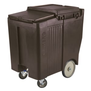 144-ICS175TB131 175 lb Insulated Mobile Ice Caddy - Plastic, Dark Brown