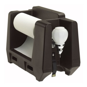 144-HWAPR131 Handwashing Station w/ Roll Paper Towel & Soap Dispensers - Plastic, Dark Brown