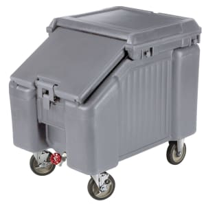 144-ICS100L4S191 100 lb Insulated Mobile Ice Caddy - Plastic, Granite Gray