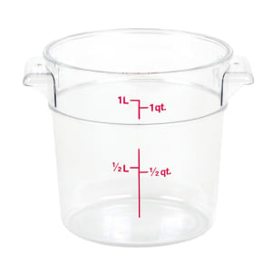 144-RFSCW1135 1 qt Camwear Round Storage Container - Clear