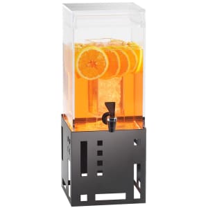 151-1602113 1 1/2 gal Beverage Dispenser w/ Ice Tube - Plastic Container, Black Base