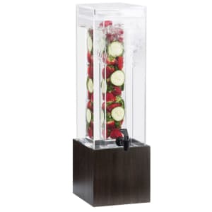 151-15271INF52 1 1/2 gal Beverage Dispenser w/ Infuser - Plastic Container, Dark Wood Base
